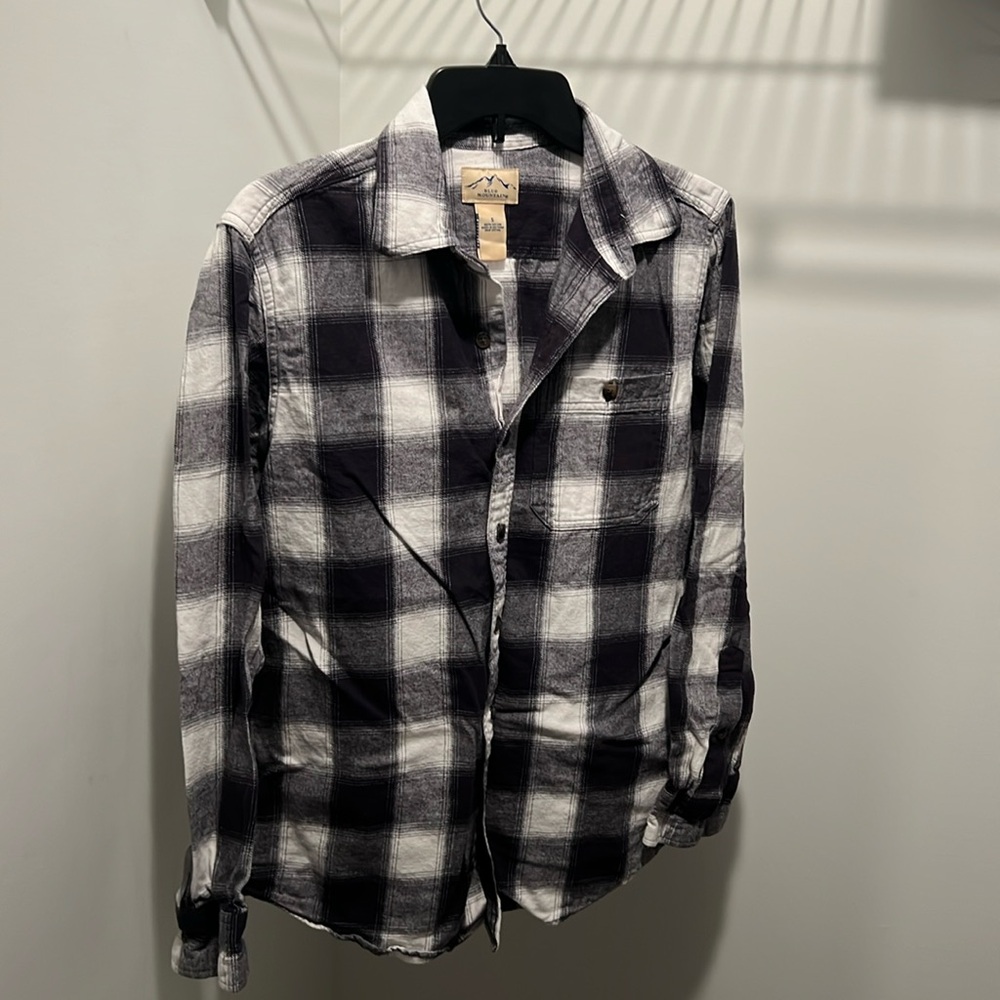 Mens Grey and White Flannel Size Small